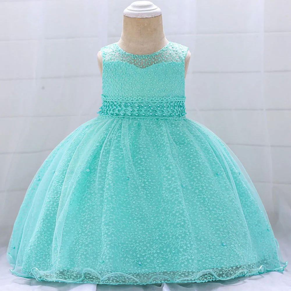

Summer Baby Girl Dress Vestido Infantil Beading Newborn Wedding Dress Baby Girl Clothes For Birthday Party Dresses 9-24 Months