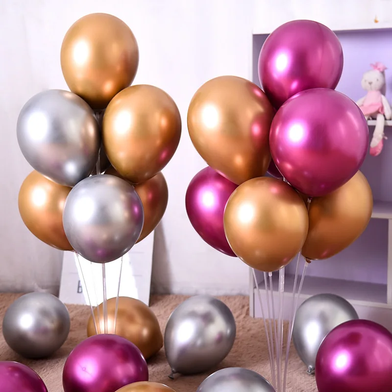 10 шт. 12 дюймов жемчужные латексные шары Хромированные Металлические цвета надувные воздушные шары для дня рождения свадьбы украшения дома
