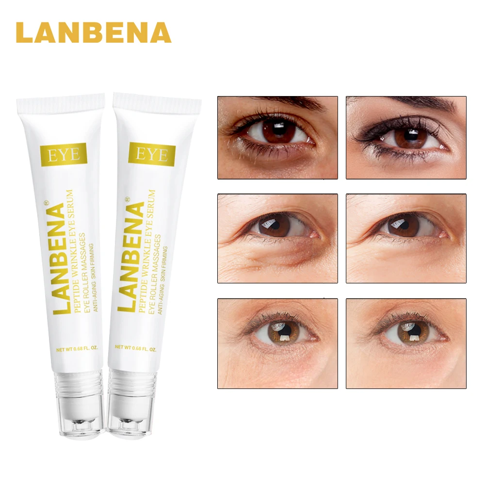

LANBENA Peptide Wrinkle Eye Serum Anti-Puffiness Dark Circle Anti-Aging Moisturizing Eye Care Beauty 2 PCS