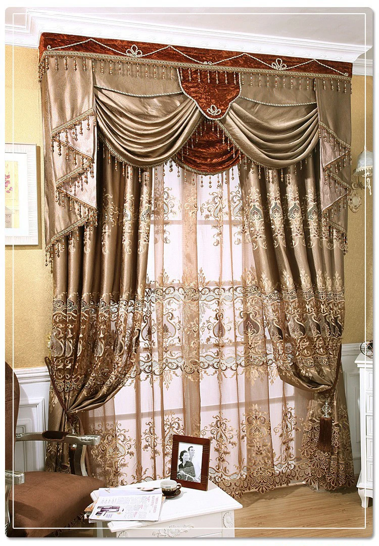 Estilo Europeo tulle para Cortinas salón transparente Telas para persianas cortina escarpada Hilado cortinas voile cortinas