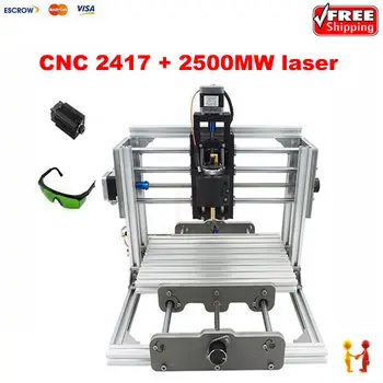 

CNC milling machine 2417 2500mw diy cnc engraver 3axis mini Pcb Pvc Carving router