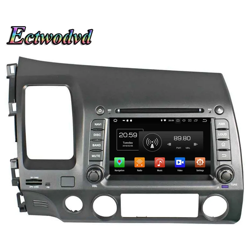 Flash Deal Ectwodvd Octa Core 4G RAM 64G ROM Android 9.0 Car Multimedia DVD Player GPS HeadUnit for Honda CIVIC 2006 2007 2008-2011 1