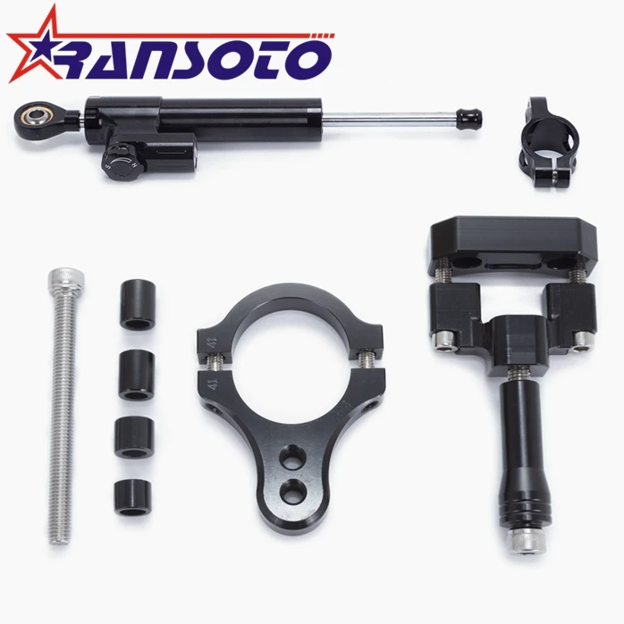 

RANSOTO Motorcycle Steering Damper Stabilizerlinear Linear Stabilizer Bracket kit For Yamaha R3 2014 2015 2016 2017