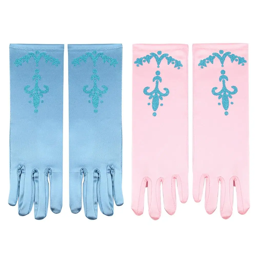 Kid flower Kids girls snow princess cartoon long student blue gloves pink red blue colors