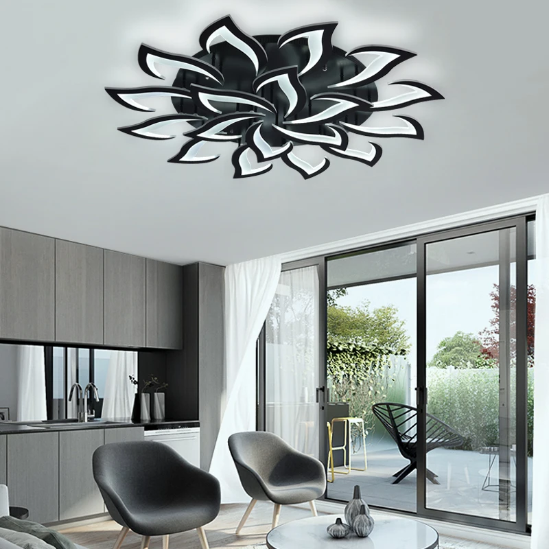 

IRALAN Modern Chandelier Living Room Bedroom kitchern hotel decor Acrylic lustres design black Light fixture dimmable