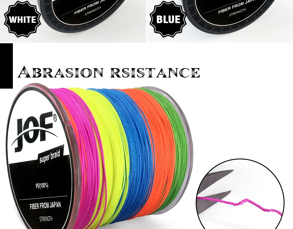 Linha de Pesca Linha de Pesca de Água Salgada do Mar Multicolor 8 Vertentes 300 m 500 m 1000 m pe Braid de Água Weave 100% Superpotência Jof 10 Esporte e Lazer