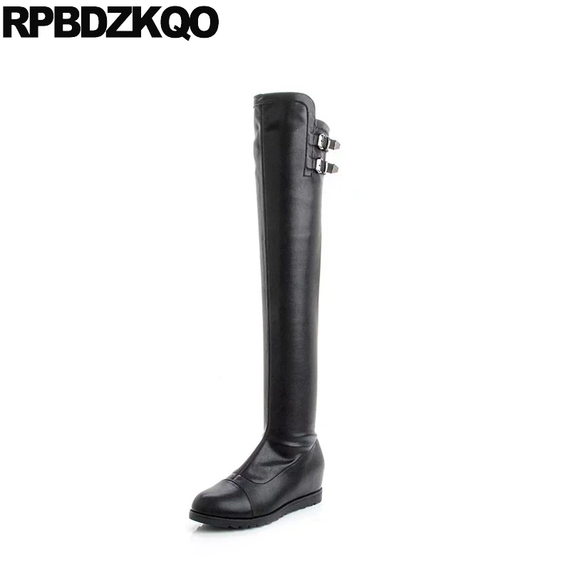 

thigh high equestrian slim long biker wedge designer shoes women luxury 2018 ladies motorcycle black boots over the knee riding