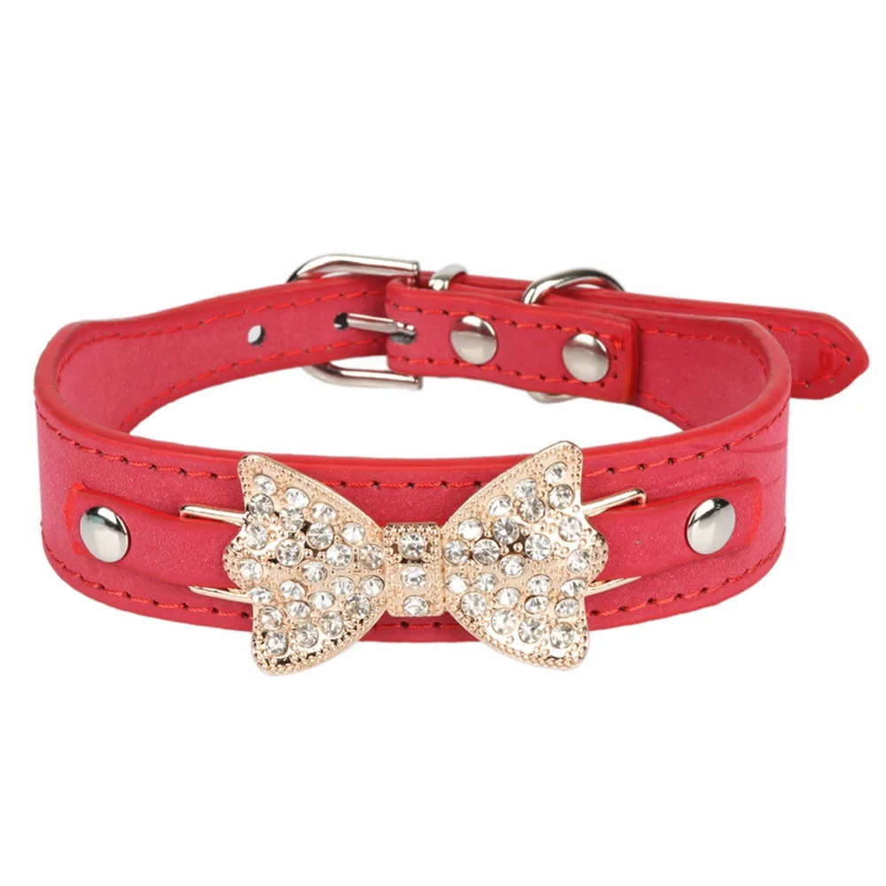 Small Dogs Collars Shop Bow Rhinestone Personalized Puppy Chihuahua For