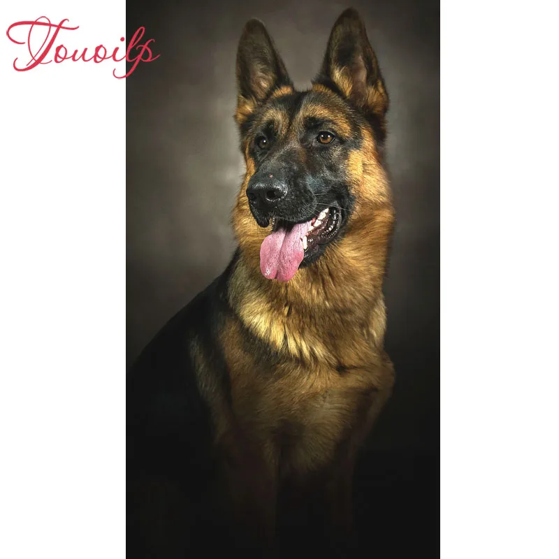 

TOUOILP tree 5D dog Diamond Painting Full Square/Round Drill " German Shepherd " 3D Embroidery Cross Stitch Mosaic Home Decor