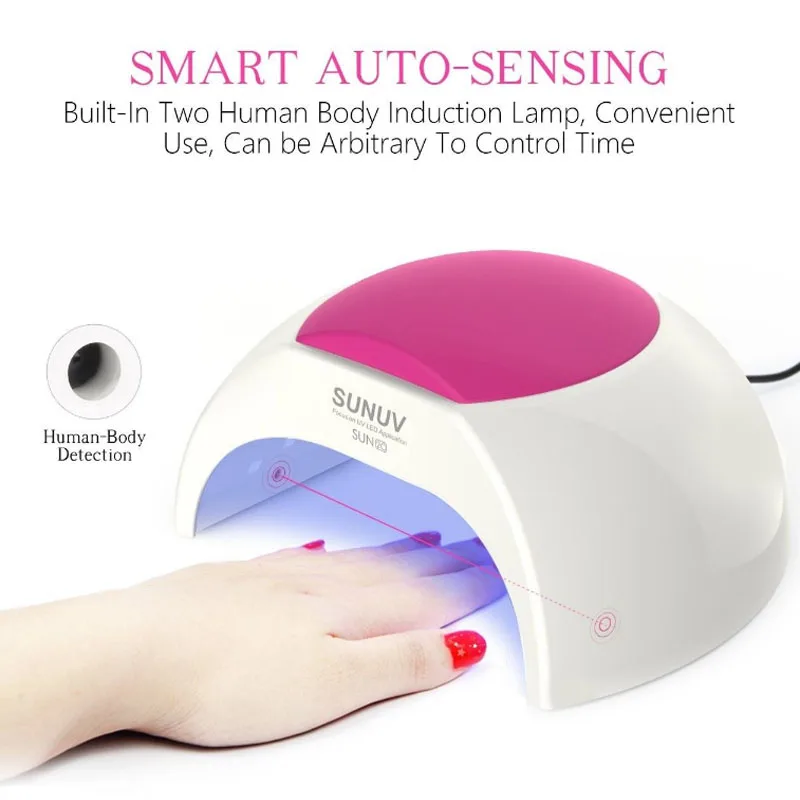 

SUN2 48W Nail Dryer Professional White Light UV Lamp For Nail Gels Curing With Unique Low Heat Model Infrared Sensor Timer