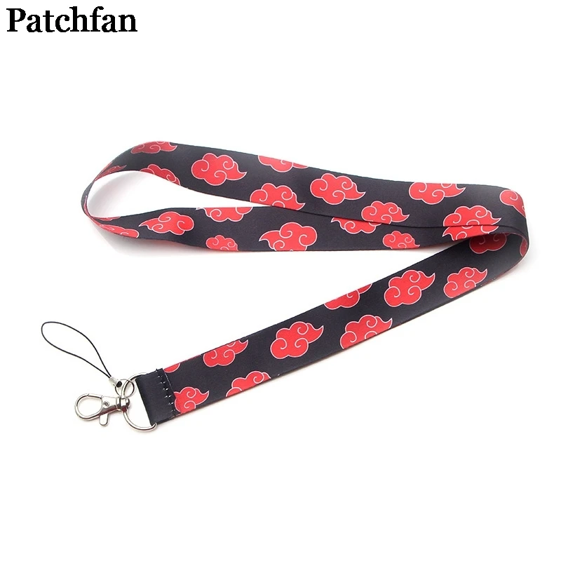 

20pcs/lot Patchfan Naruto clouds cool men lanyards for keys in mobile phone straps necklace card holders webbing ribbons A2074