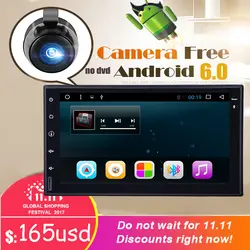 Универсальный 2 DIN Android 6.0 dvd-плеер автомобиля GPS + WiFi + Bluetooth + радио + Quad Core + DDR3 + емкостный Сенсорный экран + ПК автомобиля + стерео