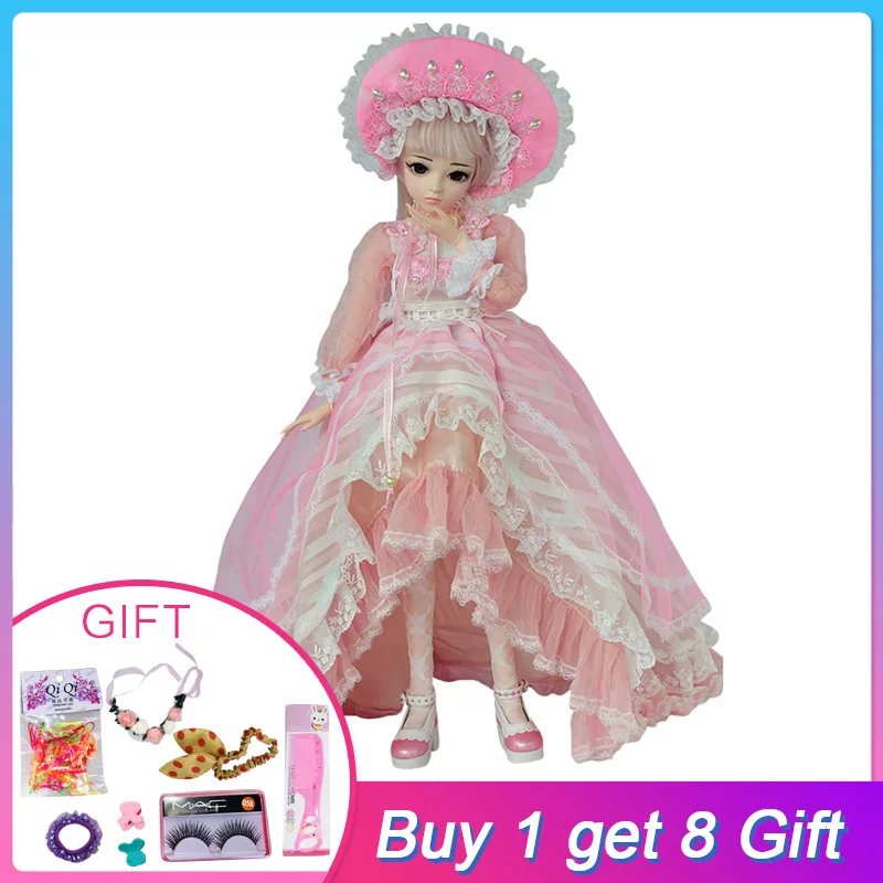 

UCanaan 1/3 BJD SD Doll 18 Ball Joninted Dolls Girl Toys High Quality Makeup With All Outfits Handmade Kids Toys