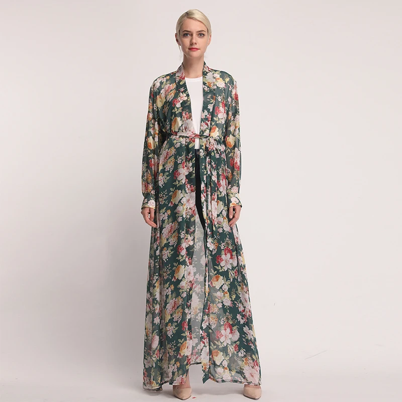 Plus Size Blusas Mujer De Moda 2019 Spring Chiffon Print Kimonos