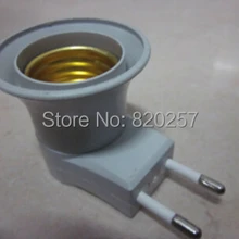 10 шт./партия E27 цоколь Эдисона гнездовой адаптер со штепсельной вилкой европейского стандарта, с кнопкой включения/выключения