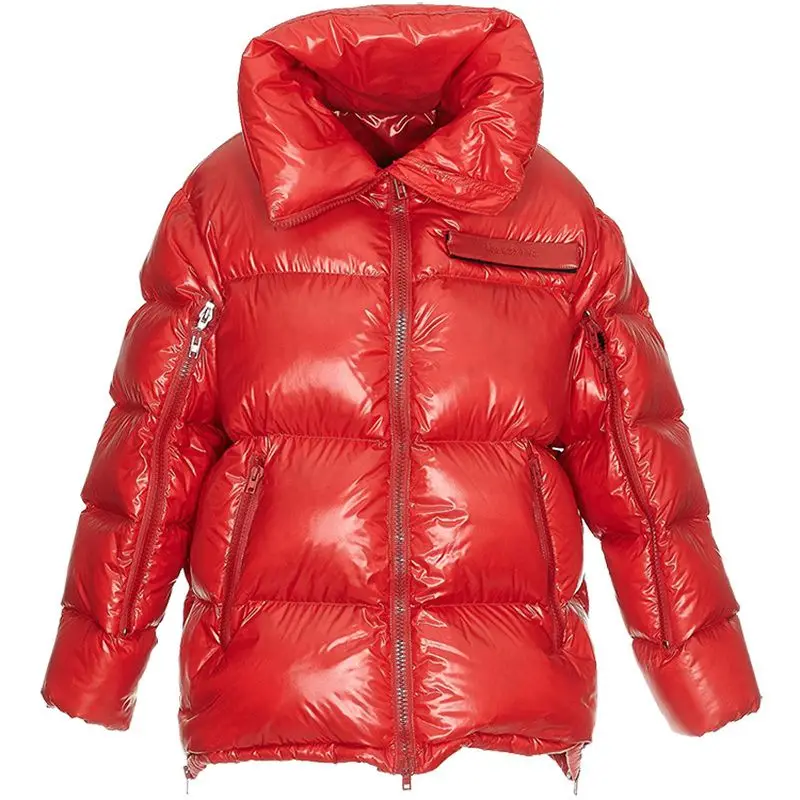 Модные женские пуховые пальто, зимняя куртка, Женская пуховая куртка, хлопковые теплые толстые парки, Chamarras De Mujer YP2131 - Цвет: Красный