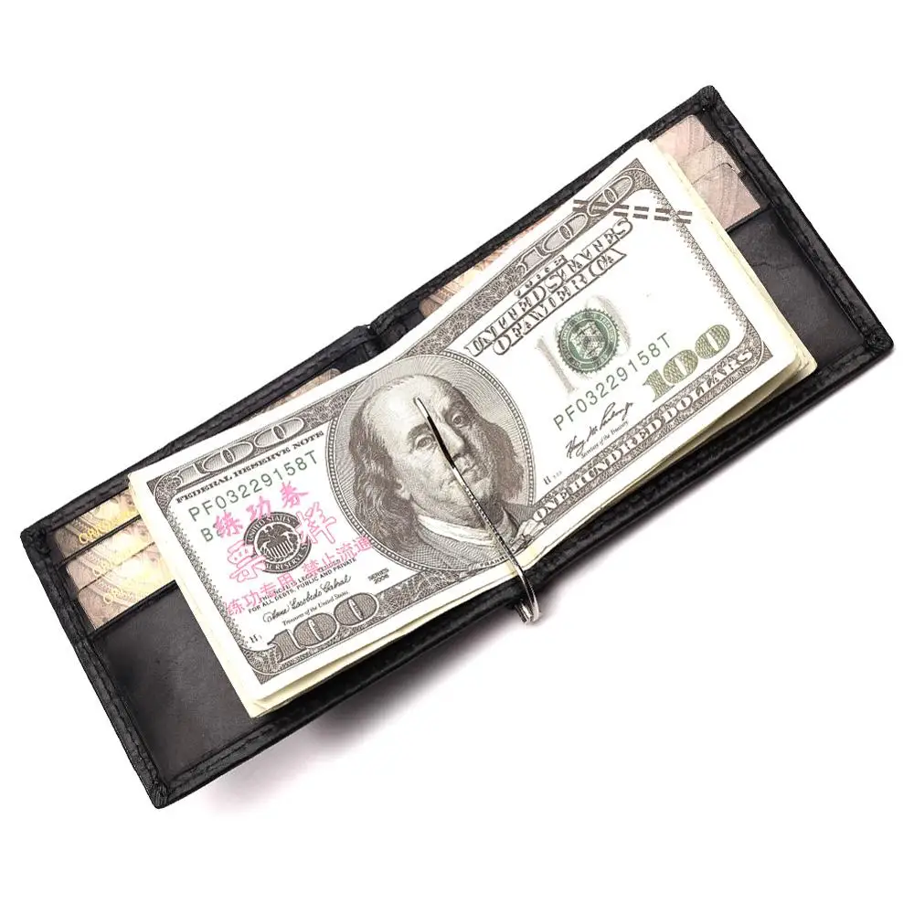 

New Men Money Clips Men'S Card ID Holders Slim Multi-Card-Bit Pack Bag Fashion Genuine Leather Credit Card Wallet