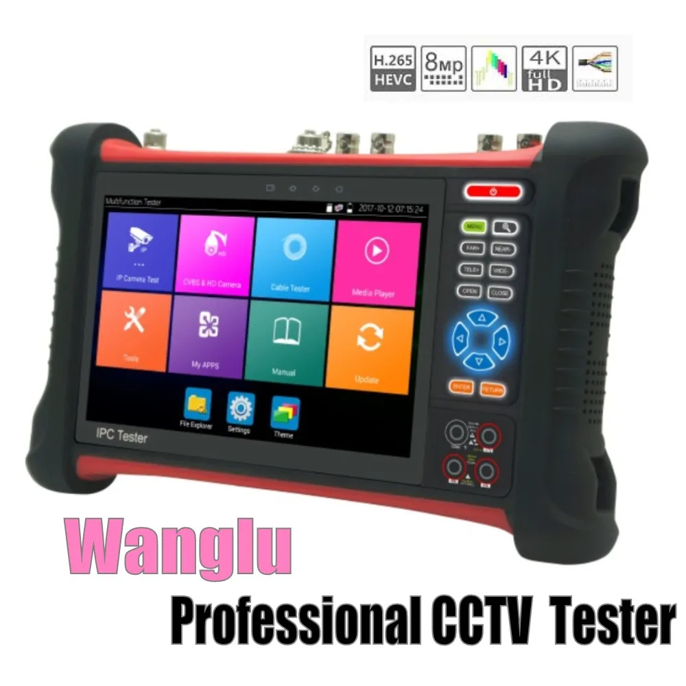 Wanglu Профессиональный CCTV тестер монитор X7 H.265 4K 8MP TVI CVI AHD SDI CVBS IP камера с TDR