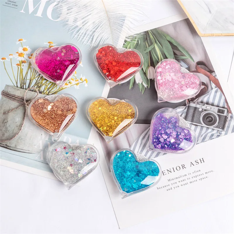 New Love Quicksand Holder Phone Stand Universal Finger Ring Holder Grip Holder Expanding Stand Phone Bracket For Samsung iPhone
