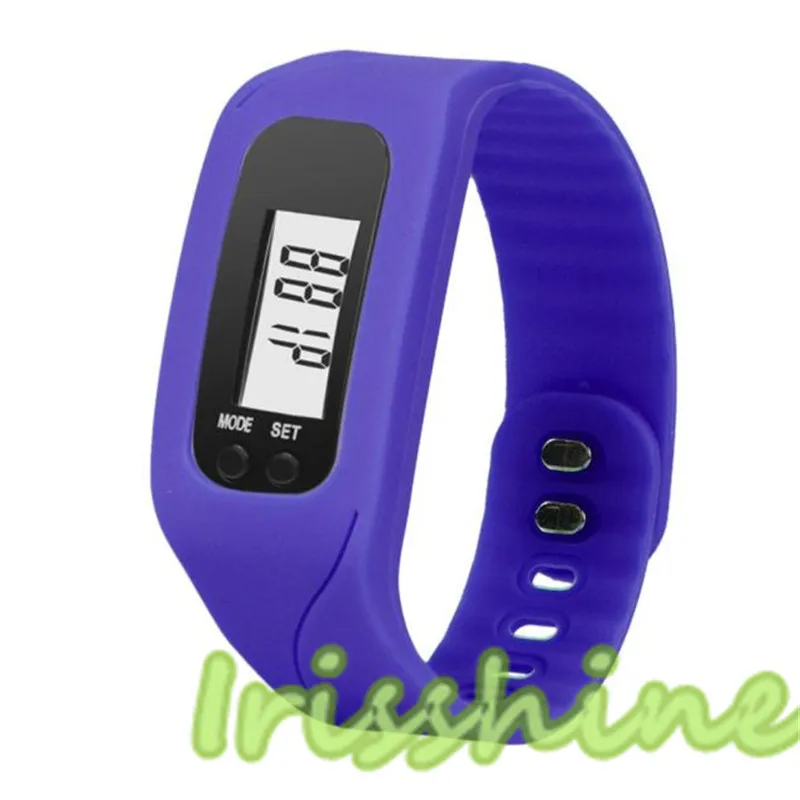 Irisshine A126 часы унисекс для пары цифровой ЖК-дисплей Для женщин мужчин Шагомер Run шаг пешком часы со счетчиком калорий браслет - Цвет: Navy Blue