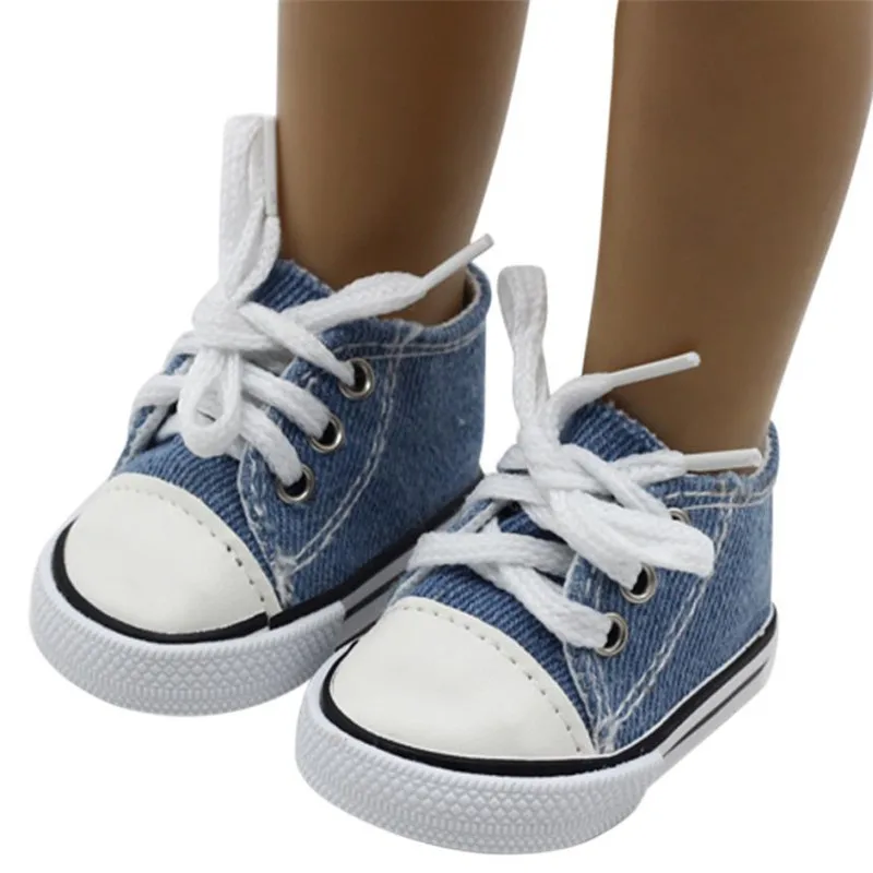 

2018 NEW Canvas Lace Up Sneakers Shoes For 18 inch Girl 's doll & Boy Doll Dropshipping Wholesaling retailing M5