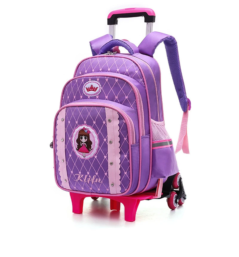 Дети колёса съемный школьный рюкзак-тележка детей школьные ранцы обувь для девочек дети дорожная сумка принцессы школьный Mochilas Escolares