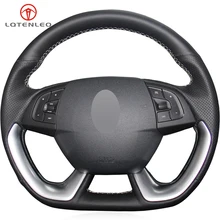 Lqtenleo черная искусственная кожа ручная прошивка автомобиля рулевое колесо Крышка для Citroen DS5 DS 5 DS5LS DS 5LS DS4S DS 4S DS6 DS 6
