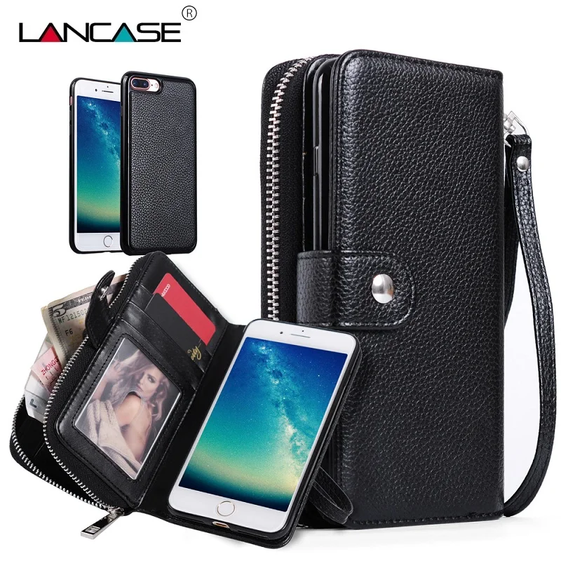 LANCASE For iPhone 7 Case Leather 2 in 1 Detachable Wallet Case For iPhone 7 Plus 6 6S Plus 5 5S Case Zipper Lanyard Flip Cover 1-plus-5-cover : image LANCASE For iPhone 7 Case Leather 2 in 1 Detachable Wallet Case For iPhone 7 Plus 6 6S Plus 5 5S Case Zipper Lanyard Flip Cover 1-plus-5-cover