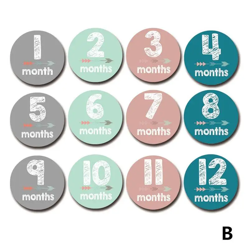 Колготки для новорожденных круглый месяц липучка на одежду аксессуары памятные наклейки Детские принадлежности - Цвет: 2-12 months