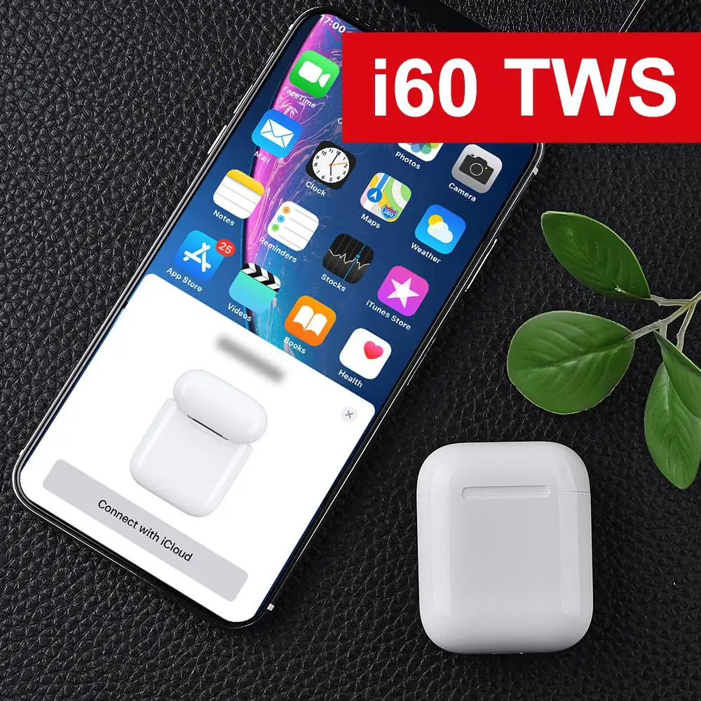 

BEESCLOVER i60 TWS 1:1 Wireless Bluetooth Earphone Headset Separate Use Bass Earphones QI Pop Up Earphone Earbuds