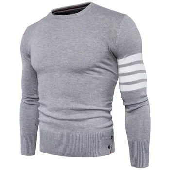

Sweater Pullover Men 2018 Male Brand Casual Slim Sweaters Men High Quaility Cuffs Fight Color Hedging O-Neck Men'S Sweater