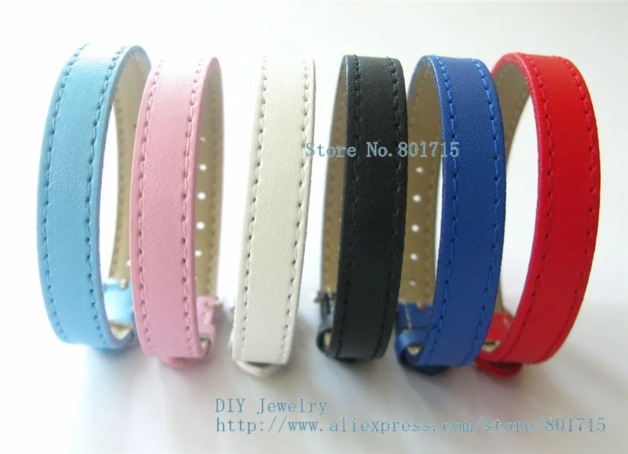 

50pcs 210mm*8mm Genuine leather Wristband can put any 8mm letters charms on