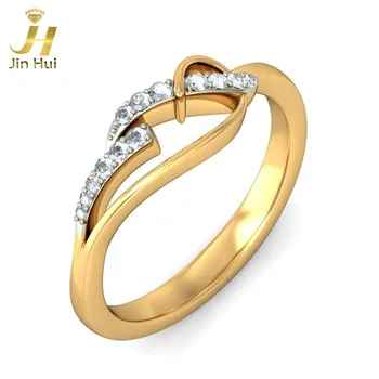 

Jinhui Women The Odette Ring Solid 18K Yellow 750 Gold 0.121CT Natural Diamond Jewelry Free Engraving