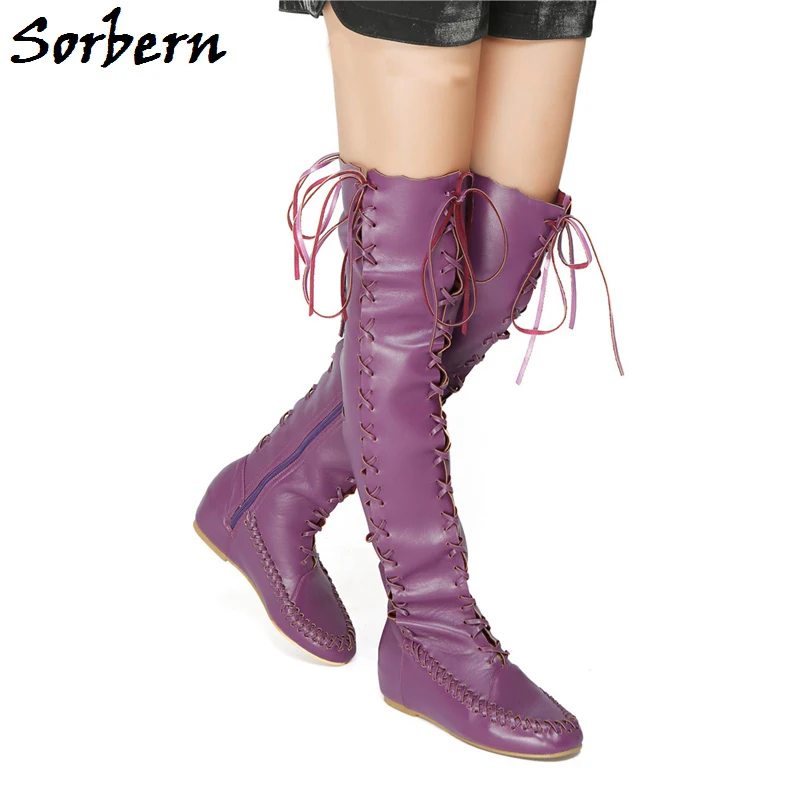 Sorbern Purple Over Knee Winter Boots 