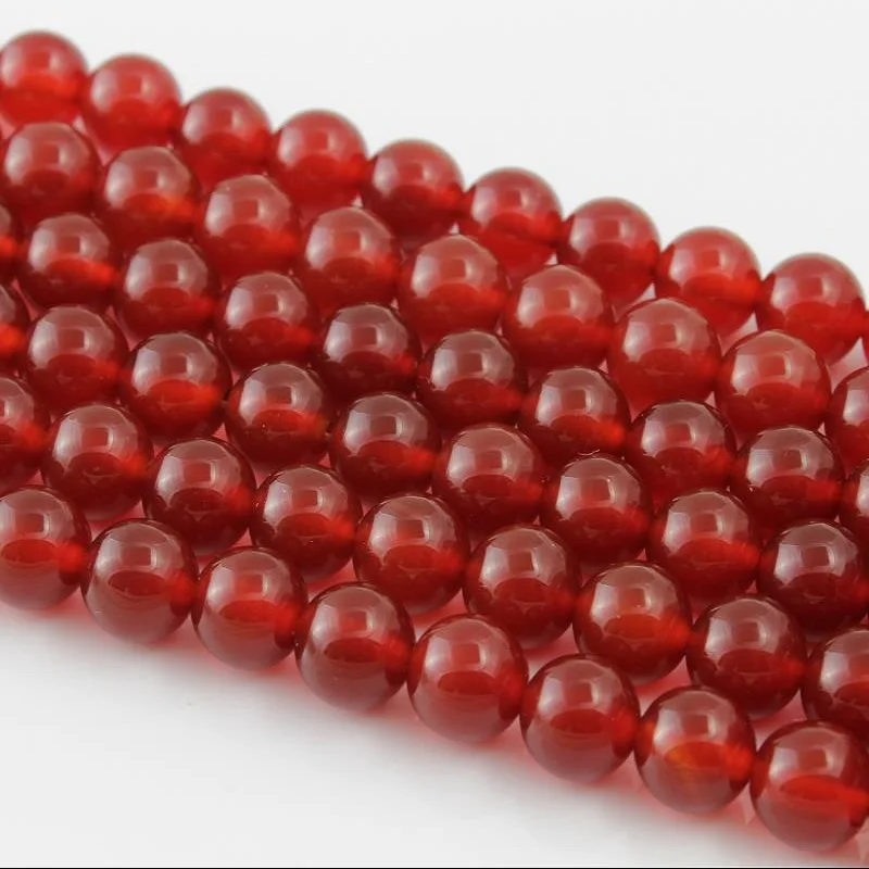 

Baihande Natural Red Agate Onyx Stone A Class 4 6 8 10 12mm Round Gemstone Loose Beads For Necklace Bracelet DIY Jewelry Making