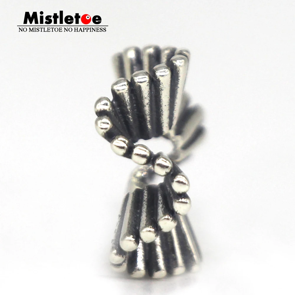 

Mistletoe Genuine 925 Sterling Silver Rotate Vortex Spacer Charm Bead Fit Elf OHM Troll And Pan Bracelet Jewelry
