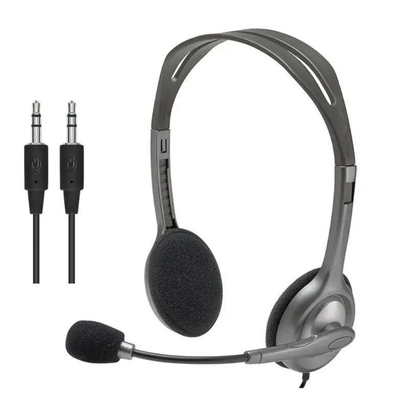 

Logitech H110/H111/H340 Wired Stereo Headset with Microphone Earphones 3.5mm Headphones for computer smartphone or tablet PC
