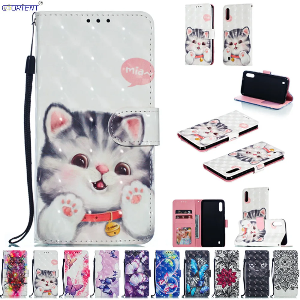 

For Samsung Galaxy M10 Flip Case Galaxy A10 Stand Wallet Cover SM-A105F/DS SM-M105G/DS 3D Pattern Phone Bag SM A105F/DS M105G/DS