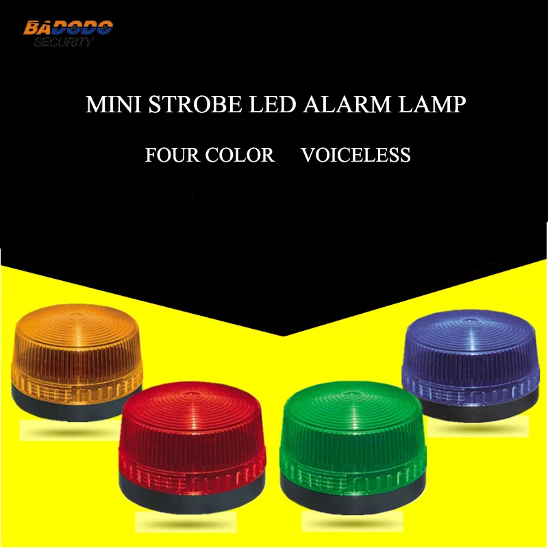 

Mini LED strobe Alarm Lamp light yellow blue red green lamp light signal warning beacon voiceless outdoor swing gate door
