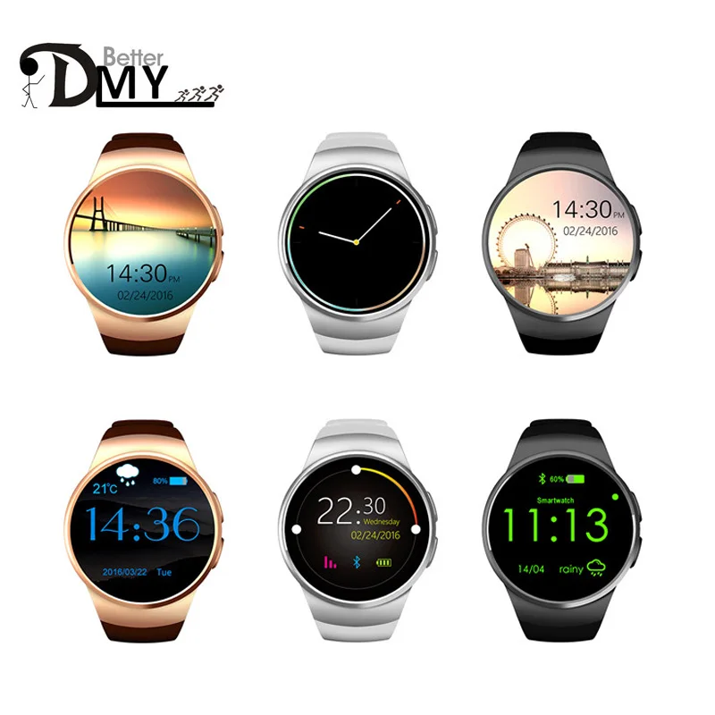 2016 New Product KW18 Smart Watch Android IOS Digital watch Bluetooth Reloj Inteligente SIM Round Heart