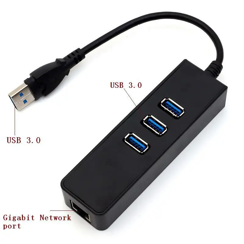 USB 3,0 Gigabit Ethernet адаптер USB к RJ45 с 3 портами USB 3,0 хаб USB Сетевая карта драйвер для Windows Macbook Linux