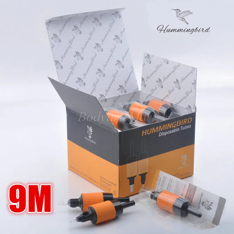 

20PCS HUMMINGBIRD Disposable Tattoo Grip Tube Flat Magnum 9 Sterilized Tattoo Grip Tube 9MT Supply