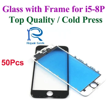 

50pcs Close Original Top Quality Front Outer Glass Lens with Middle Frame Bezel for iPhone 8 6 6s 7 Plus 5 5c 5s Cold Press
