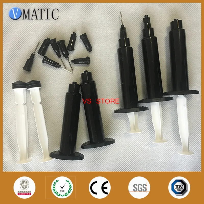 

Free Shipping 10 Sets 5cc/Ml UV Black Syringe With Glue Dispensing Needle Tip/ Syringe Cap / Stopper
