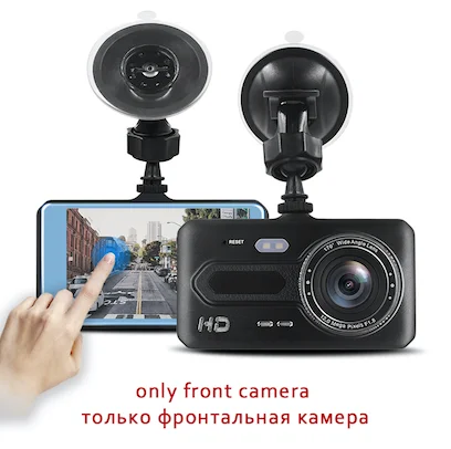 Автомобильный видеорегистратор T686 Plus " сенсорный экран Dash Cam две камеры двойной объектив заднего вида авто рекордер ночная версия - Название цвета: Front Camera