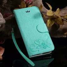 Sling Flip Cover Case For iPhone 5 5S SE 6 6S 7 Plus Wallet Bag Case Luxury Embossing Flower Leather Phone Pouch Case