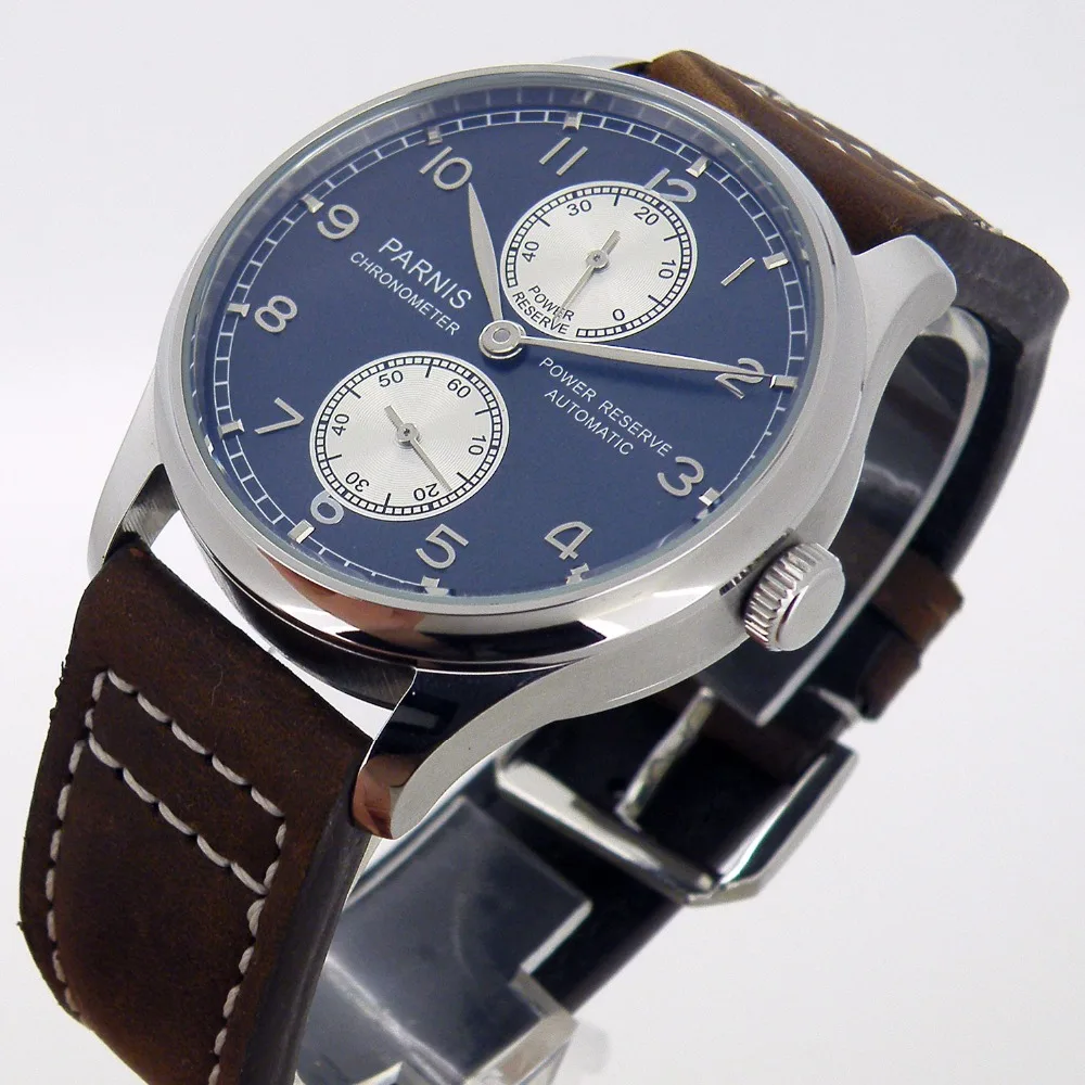 43MM PARNIS Men's Waterproof Multifunction Watch Black Simple Mechanical Watch 43MM PARNIS Men's Waterproof Multifunction Watch Black Simple Mechanical Watch