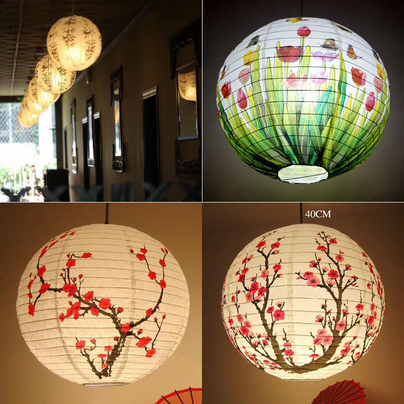 1 Pcs Plum Blossom Bamboo Butterfly Chinese Paper Lantern Lamp