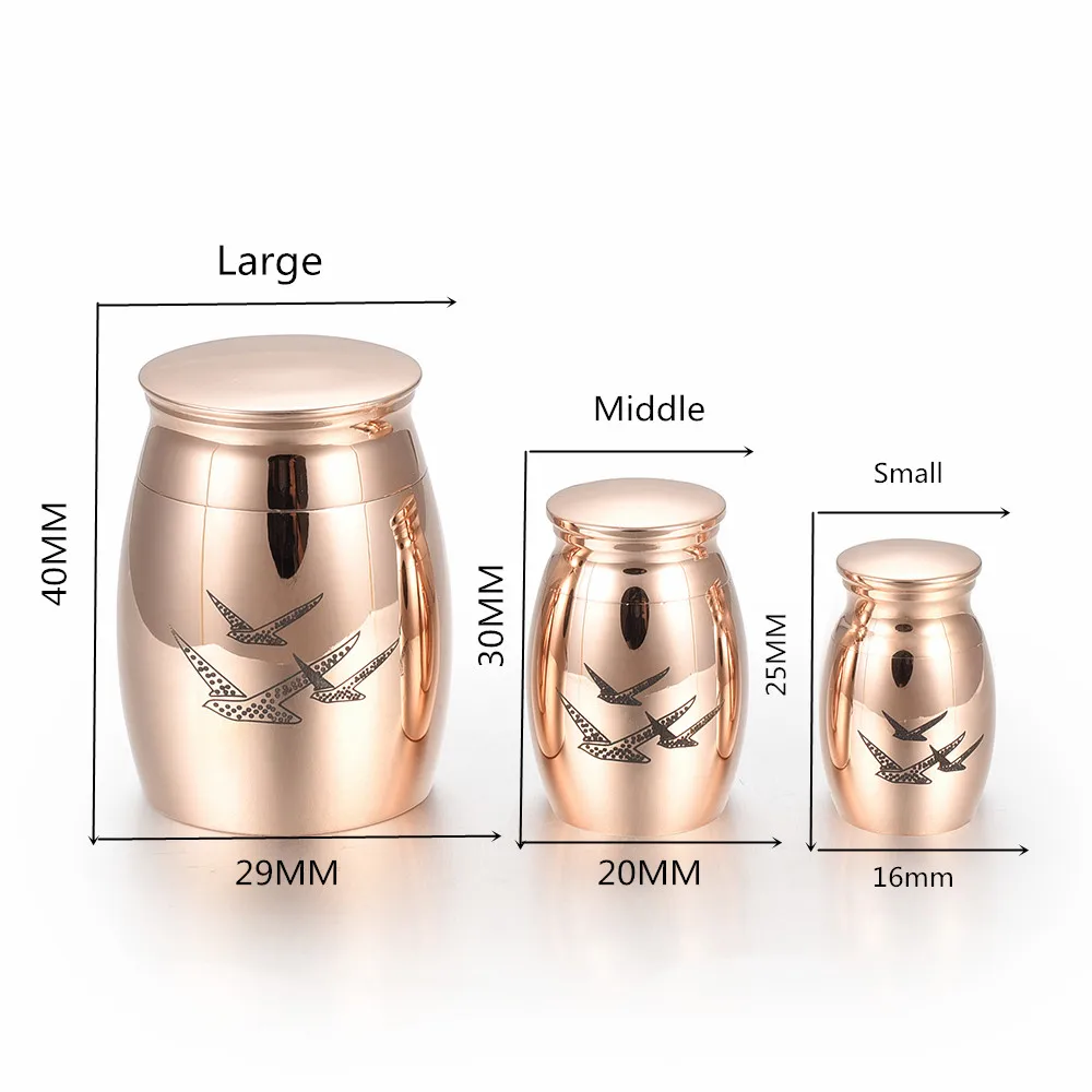 Пользовательский гравировальный маленький настольный дисплей пепел урна птица Печать золотые мемориальные украшения животные мини сувенир урна для праха для пепла