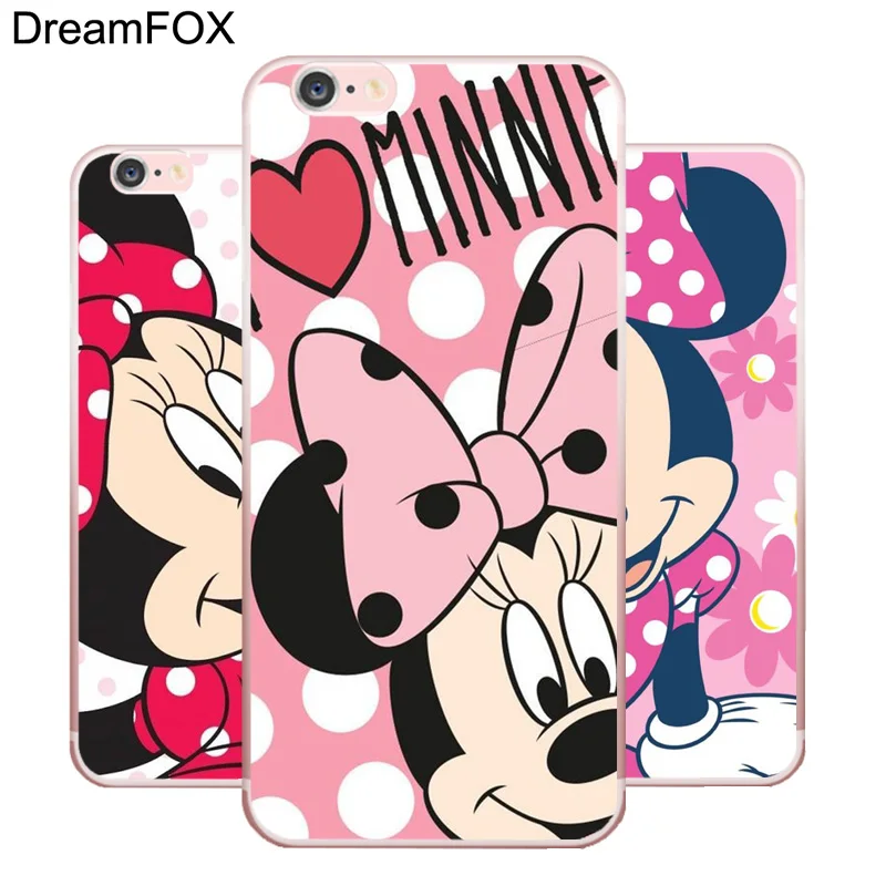 Goedkoop DREAMFOX L344 Minnie Mouse Soft TPU Siliconen Case Cover Voor Apple iPhone XR XS Max 8X7 6 6 s Plus 5 5 s SE 5C 4 4 s